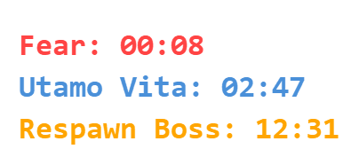 Overlay de timers customizáveis em cima da tela com countdowns coloridos